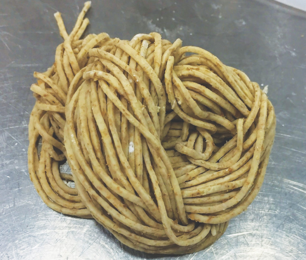 To make wheat pasta from scratch, you just need flour, eggs, olive oil and salt. John Schinkel-Kludjian