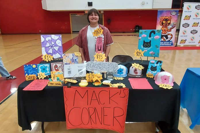 Mack McAvoy Artist Mack McAvoy enjoyed seeing the different artists styles showcased at the fair. Monika Lee